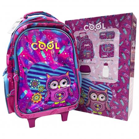 Combo Mochila con Ruedas-lonchera-cartuchera Cool