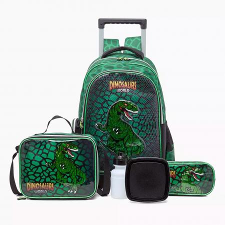 Combo Mochila con Rueda-lonchera-cartuchera Dinosaurs World 