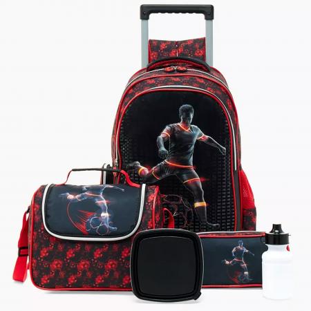 Combo Mochila con Rueda-lonchera-cartuchera Futbol