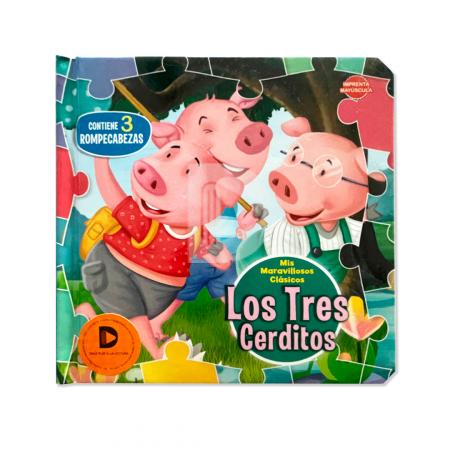 Libro Didactico con Rompecabeza los Tres Cerditos