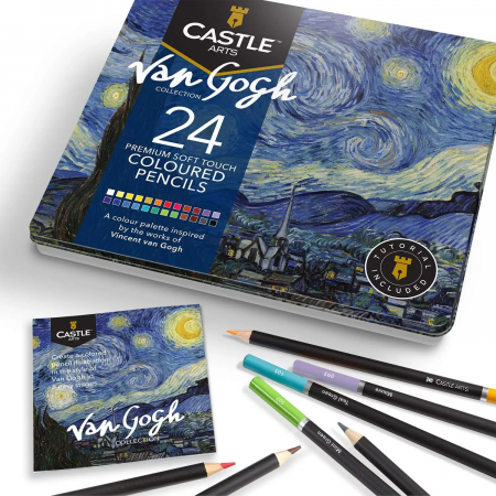 Castle 24 Van Gogh Color Pencil Tin Box