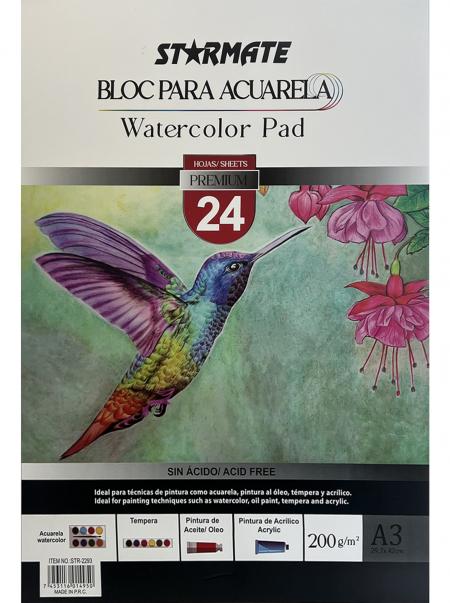 Block para Acuarela A3 X24hojas 200gr