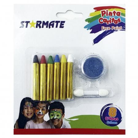 Pintura Facial + Escarcha X8 Colores Str-2343